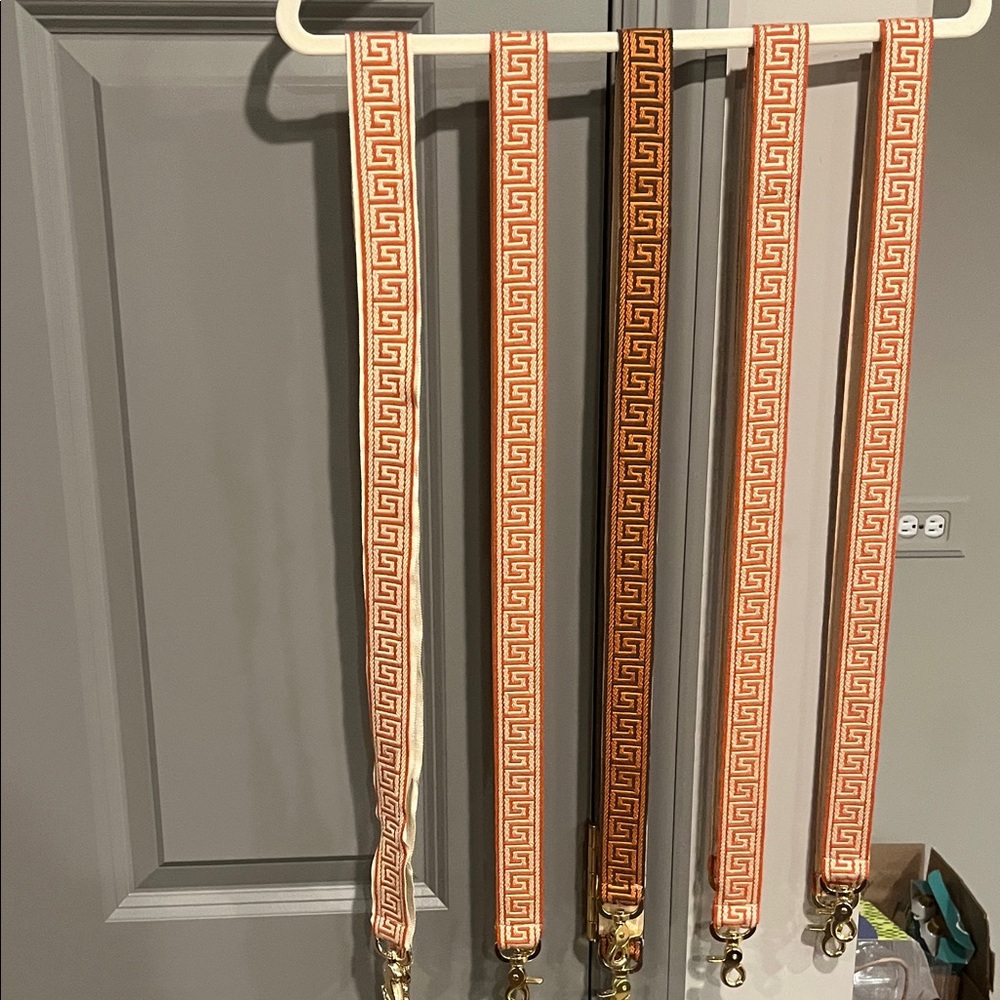 Orange and White Patterned Bag Straps